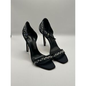 Mulberry Women's Black Rhinestone Heels